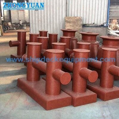200-300 mm Güverte kaynaklı Çift Çapraz Bitt Bollard GB/T 554-2008 Geminin demirlenmesi için DH Tipi