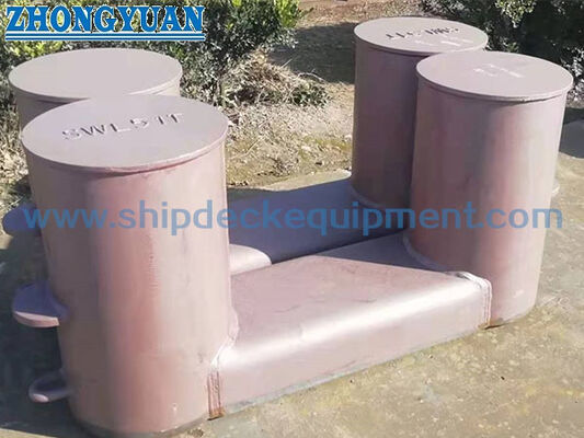 Saldırılmış Çelik Çift Bitt Bollard, Kompakt Alt Plakasıyla.
