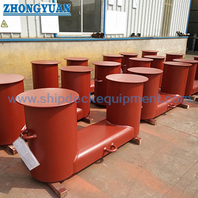 Kaynaklı Fabrikasyon Eğimli Çift Bitt Bollard GB 556 SH Tipi Kutu Tabanlı Gemi Bağlama Ekipmanlı